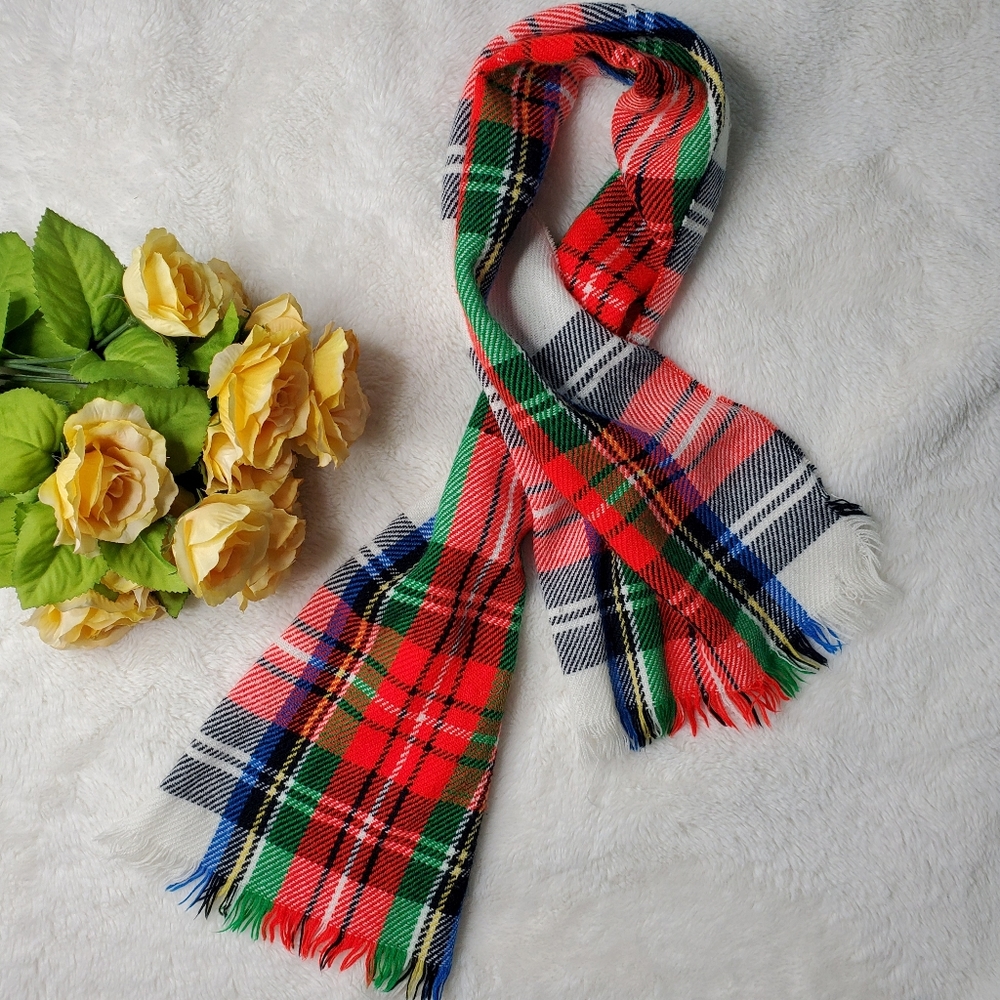 Multi Colored Plaid Scarf